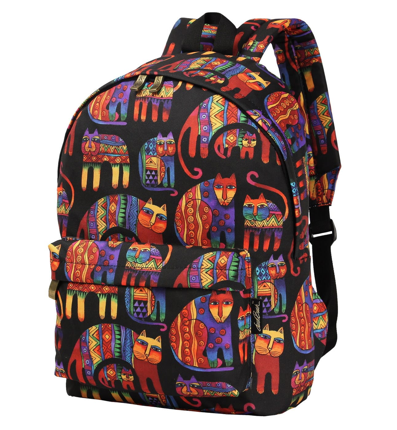 Laurel Burch "Fantastic Feline Cousins" Nylon Backpack in Black